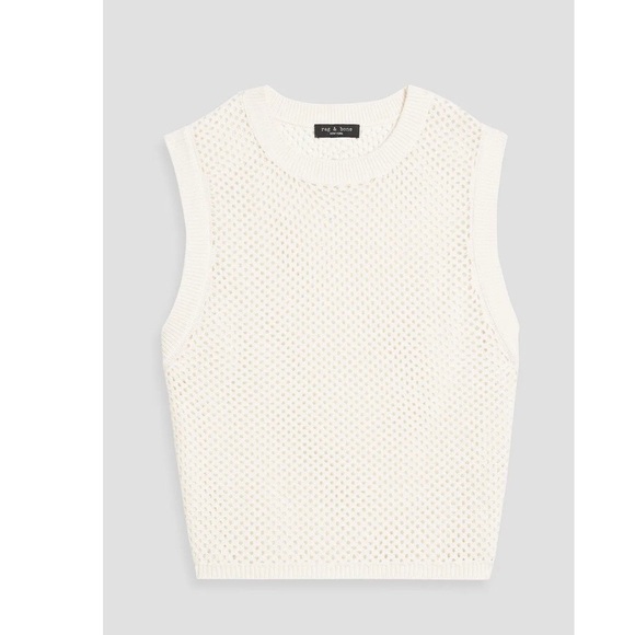 Rag & bone Ivory Carson Cotton Cash Vest